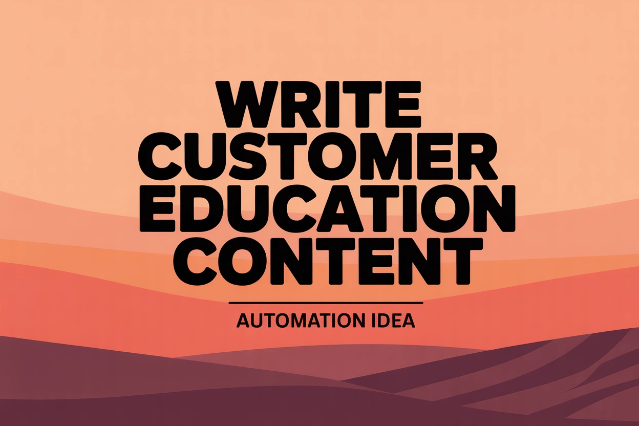 Write Customer Education Content